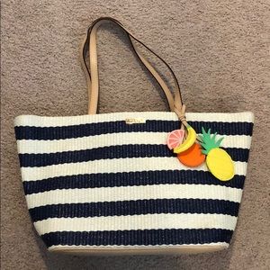 Kate spade striped straw satchel